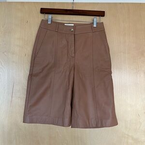 Light brown pleather shorts
